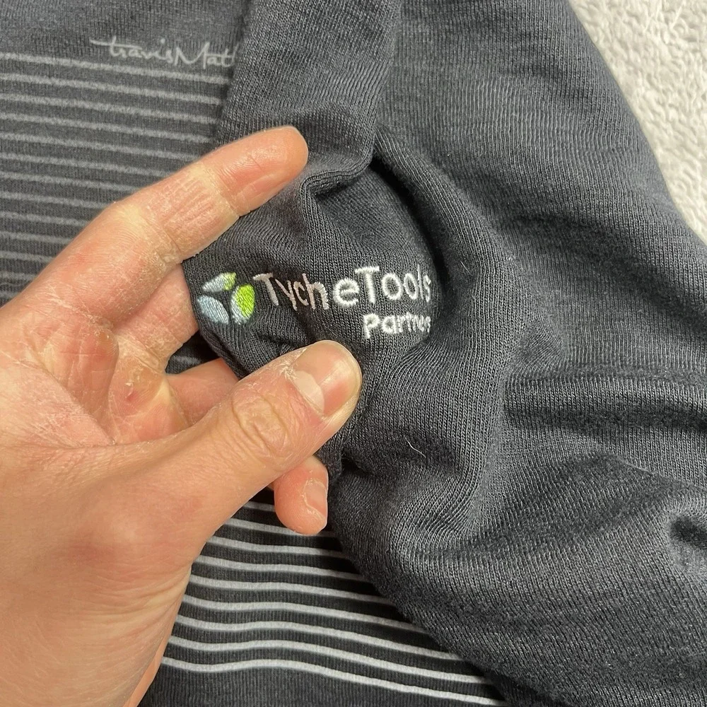 Travis Mathew Book Club 1/4-Zip Golf Pullover Sweater Mens Large Navy Blue Blend - Picture 3 of 9